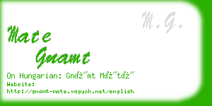 mate gnamt business card